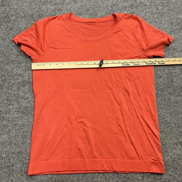 Lululemon Shirt Womens size 12 Orange Swiftly Tech Short Sleeve Scoop Seamless - Picture 6 of 7